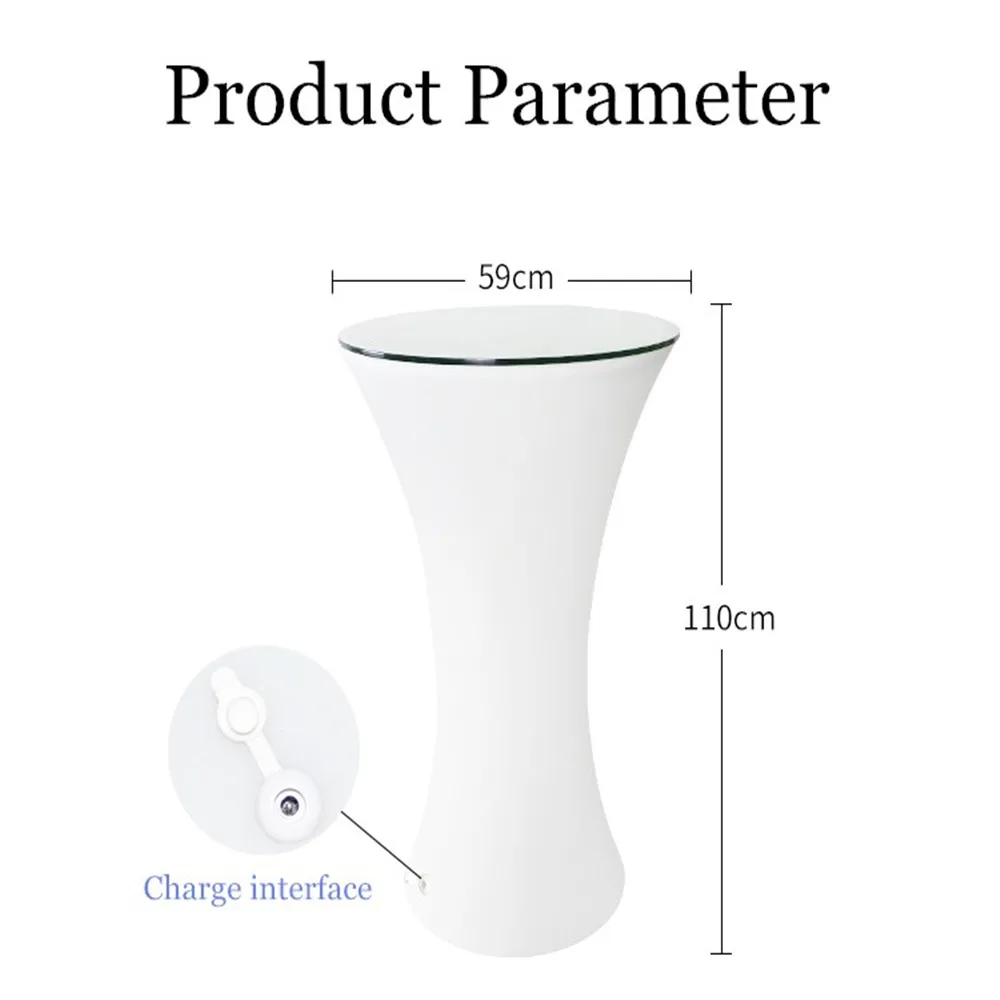 Высококачественный перезаряжаемый светодиодный столик для коктейлей, пластиковый барный журнальный столик L59* W59* H110cm с пультом дистанционного управления - Цвет: 59x59x110cm
