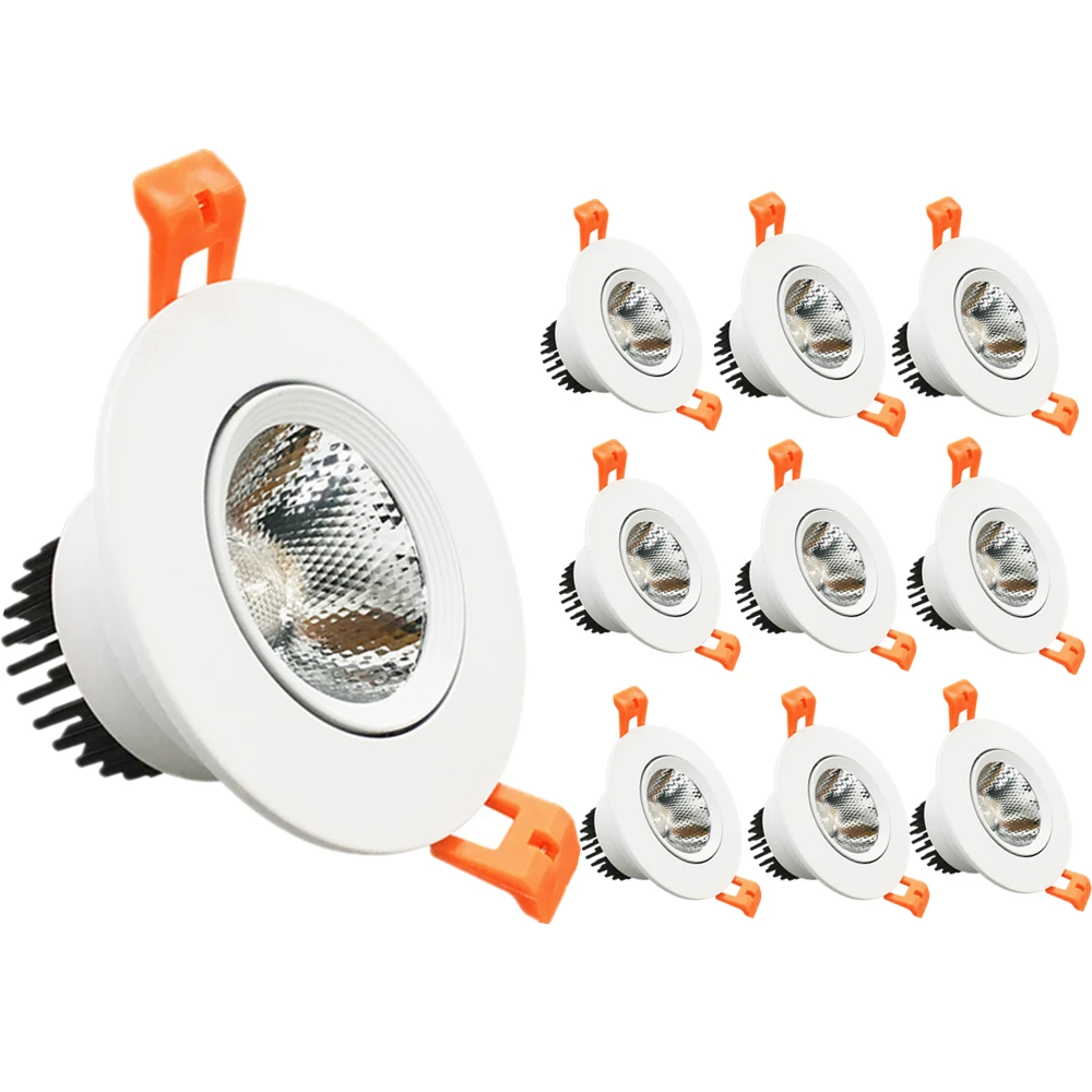 

10pack 5W Non-Dimmer COB LED Downlight Cut-out 2.5in(65mm) Recessed LED Spot Light Ceiling Lamp for Indoor light