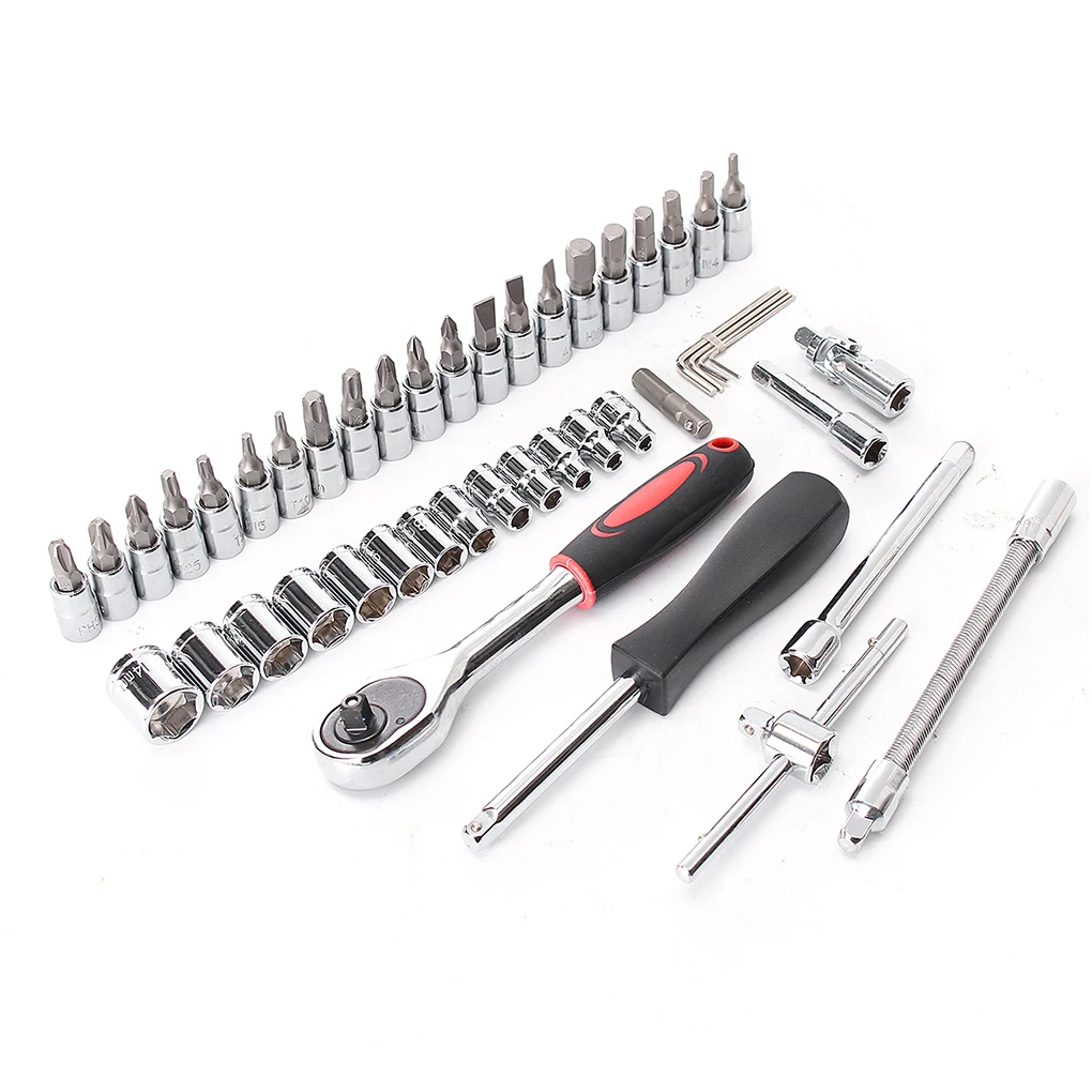 

46PCS/Set Chrome Car Repair Combination Tool Kit Small Fly Ratchet Wheel Quick Wrench Steel Auto Hand Tool