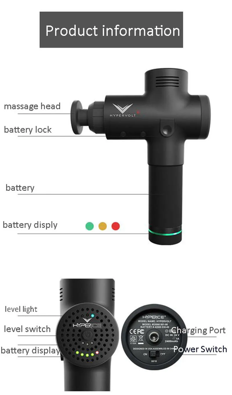  Hyperice Hypervolt Plus Portable Massage Device Massage Gun Deep Tissue Percussion Muscle Massager 