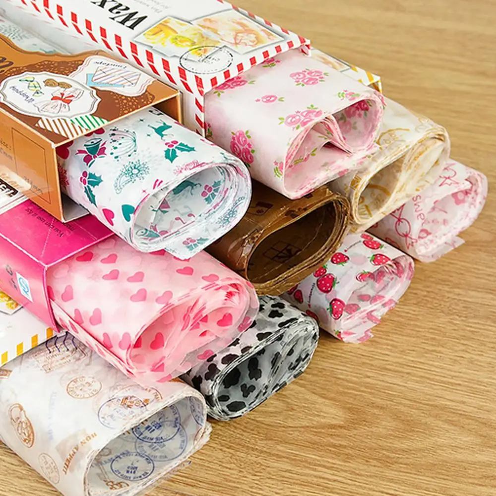 

50Pcs/Box Wax Paper Food Grade Grease Paper Food Wrappers Wrapping Paper For Bread Sandwich Burger Fries Oilpaper Baking Tools