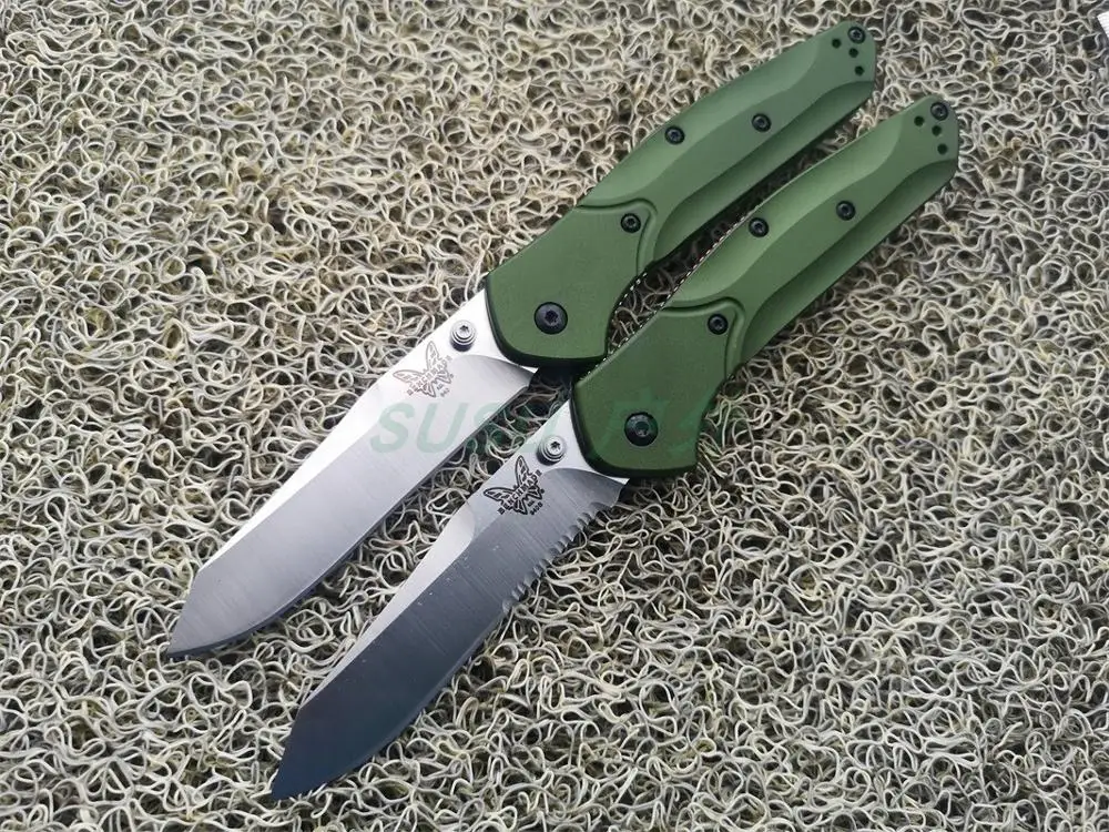 

WIND BM940 Folding Knife 3.4" S30V Satin Plain Blade, Purple Anodized Spacer titanium,Green Aluminum Handles bm knife