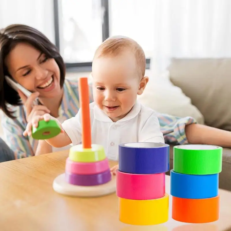 6 рулонов Цветной Радуга Washi ленты DIY Скрапбукинг декоративная изоляционная Стикеры детская ремесленных помощник канцелярские инструменты