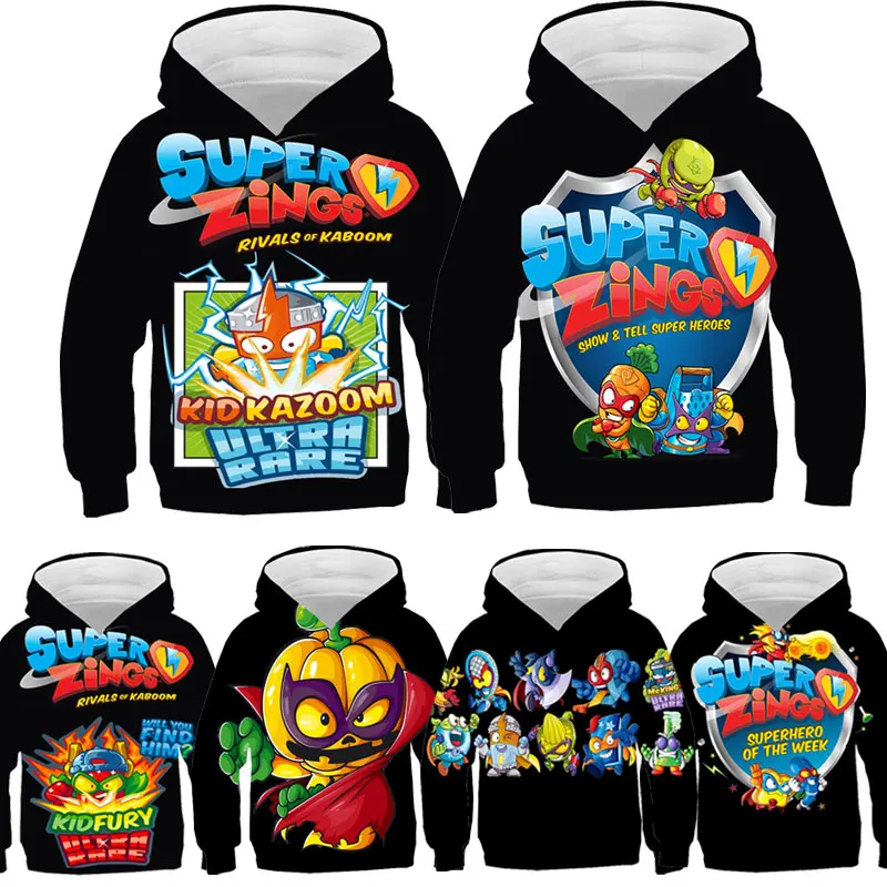 

Spring Winter Super Zings 3D print Hoodies for Boys Girls Superzings Children PulloverTops Kids Harajuku Streetwear Sweatshirt