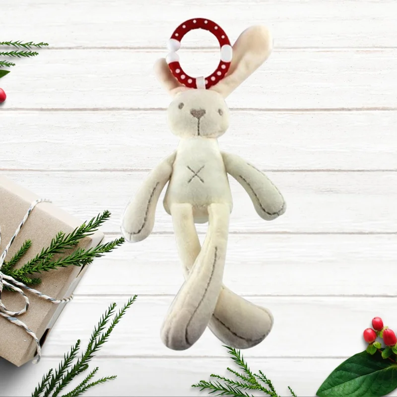 Детское подвесное кольцо в виде животного, детские погремушки, милая детская кроватка, коляска, игрушка кролик, кролик, медведь, мягкая плюшевая кукла для младенцев, Мобильная кровать, коляска