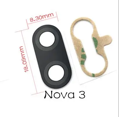 Nova 3 Задняя камера стеклянный объектив для huawei Nova 3 3i 4 4e 5i 5 Pro запасные части с лентой - Цвет: Nova 3