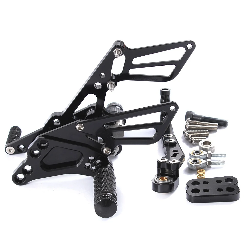 Для Suzuki GSX-R1000 GSXR1000 GSXR 1000 2009- CNC алюминиевый мотоцикл регулируемый задний набор подножки педали подставка для ног - Цвет: Черный