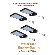 2/4pcs 48 LED Waterproof Solar Lights Solar Power,Outdoor Motion Sensor(3 Modes),Wall Light security garden wall solar lamps met 2/4pcs 48 LED Waterproof Solar Lights Solar Power,Outdoor Motion Sensor(3 Modes),Wall Light security garden wall solar lamps met