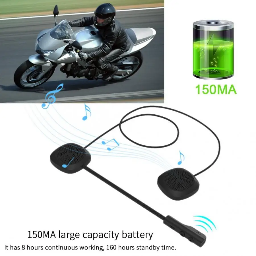 Мотоциклетный Интерком MH04 5,0 колонки Handsfree мотоциклетный шлем Bluetooth стереогарнитура, музыка вызов наушники