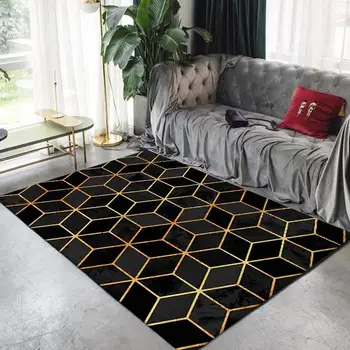 

Modern Carpets and Rugs For Living Room Bedroom Metal Striped Area Rug Home Decor Non-Slip Floor Mats Parlor Decorative Tapete