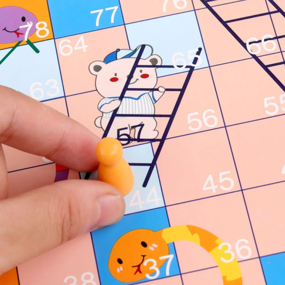 2 in 1 Double-Faced Wooden Flying Ludo Snake Ladder Game Board Kids Family Toy Table Board Game Toy Birthday Kids Gift 4