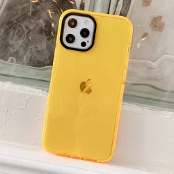 Vibrant Neon Fluorescent Silicone Phone Case - Frame Protective Cover - iPhone 12 Mini (Style 01)
