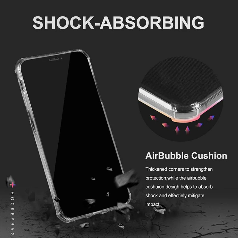 Модный противоударный прозрачный силиконовый чехол-бампер для iPhone 11 X XS Max XR 8 7 6S Plus, прозрачная защитная задняя крышка