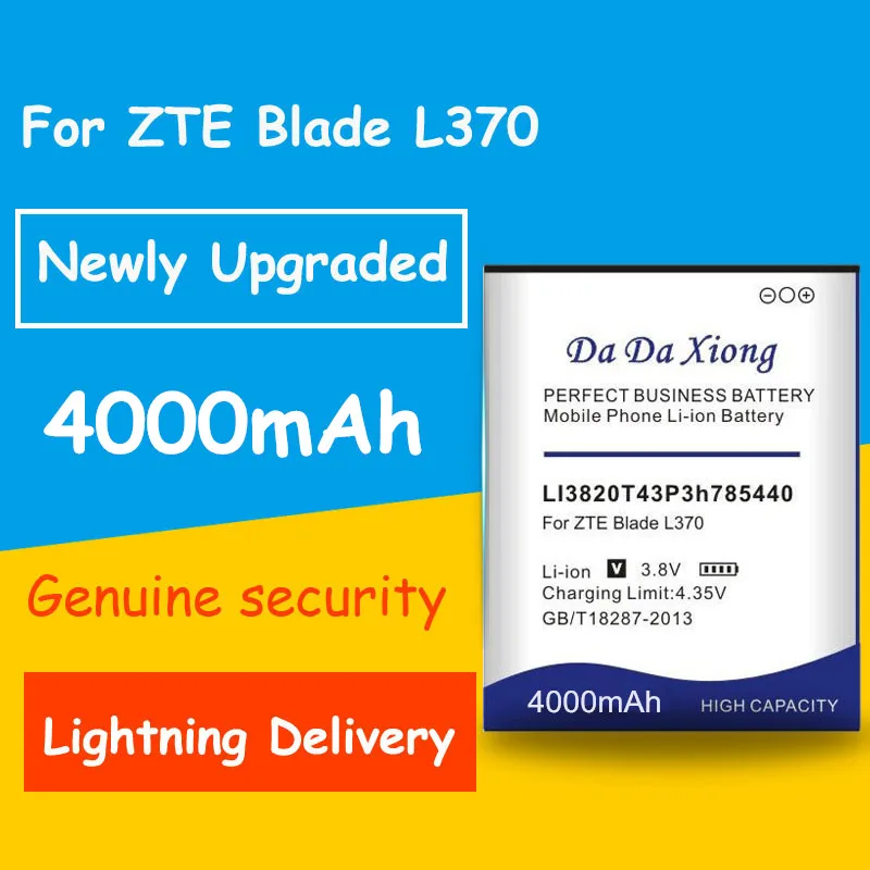 Batteria CS-ZTL370SL 2000mAh Per ZTE Blade L2 Plus E Blade L370 – Sostituisce Li3820T43P3h785440
