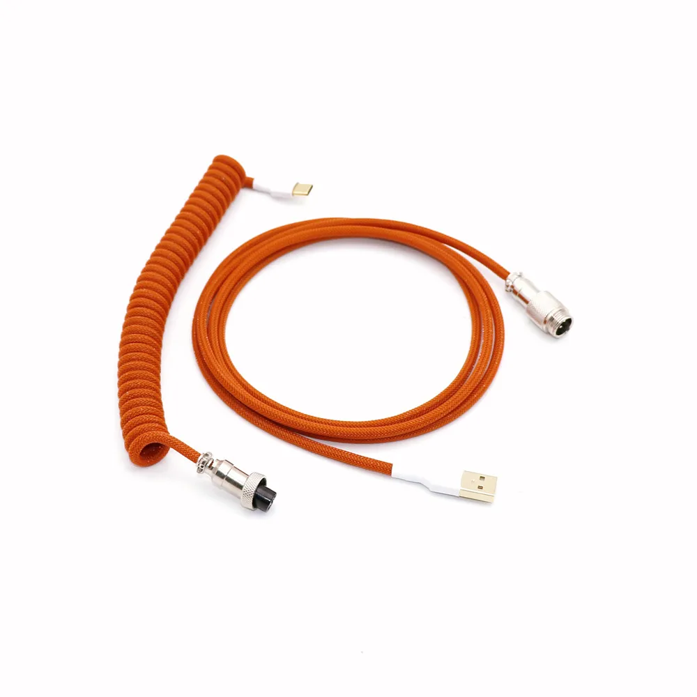 Costume Faz o Único Animal de Estimação Sleeved Bobinou o tipo c Mini Cabo Micro Usb da Mola para o Cabo Mecânico do Teclado com Aviador Gx12 Gx16 o Cabos de computador e conectores - Imagem 5