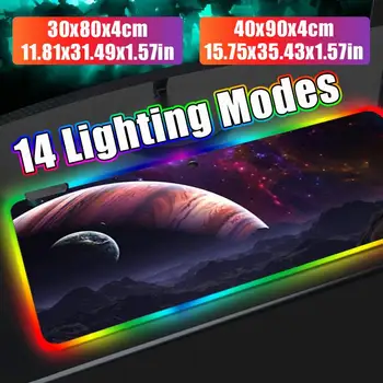 

RGB Moon Mouse Pads Big Size Large Gaming Comfortable Colorful Glowing Mouse Mats Durable Desktop Pad 400x900x4mm