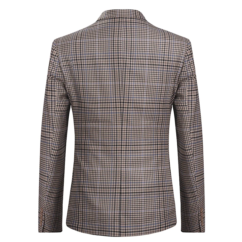 Men's Suits Business Plaid Check Tuxedos Casual Suits 3 Piece High Quality Jacket Vest Pant For Wedding ,Party