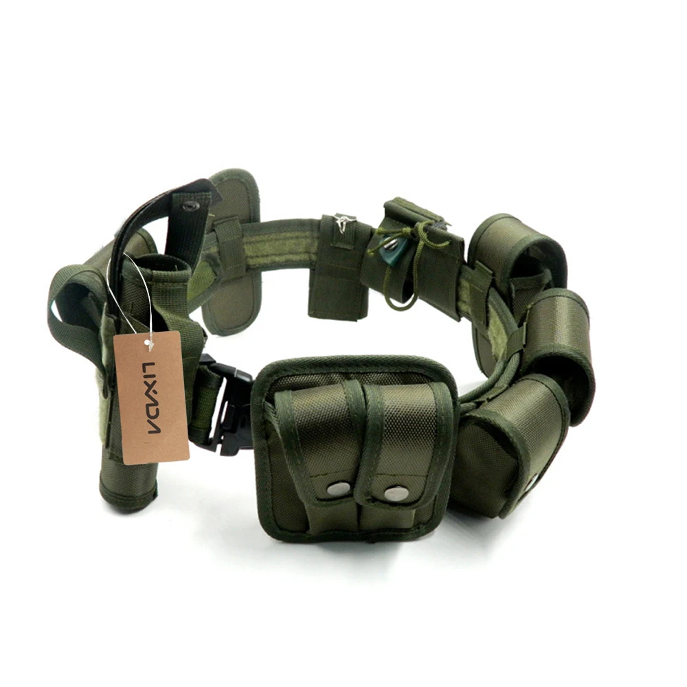 Lixada Открытый тактический ремень для обеспечения безопасности, модульный военный ремень с сумками, кобура, тактический ремень - Цвет: Army green10pcs kit2