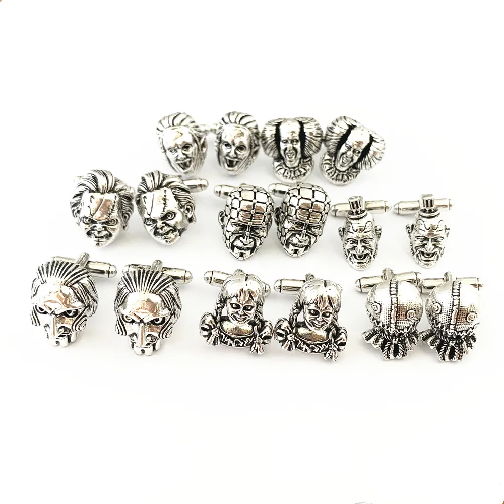 

Annabelle Conjuring Captain Spaulding Hellraiser Leatherface Sam Doll Trick or Treat Saw Horror Cufflinks HRKFCD02