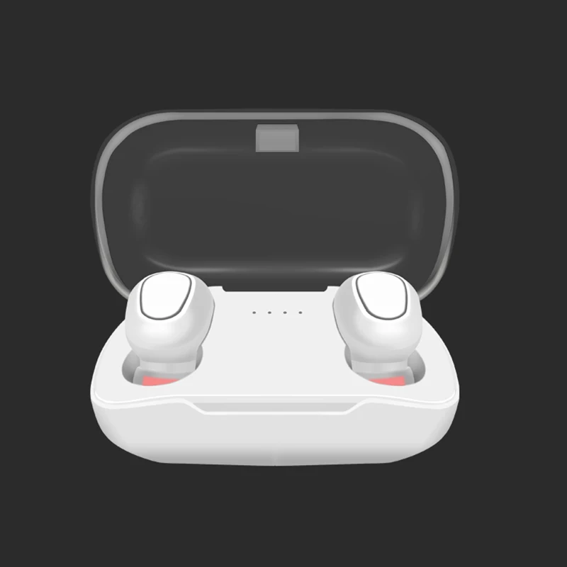 White Беспроводные наушники TWS 5,0, Bluetooth наушники, Hi-Fi стерео наушники с шумоподавлением, гарнитура, водонепроницаемые, светодиодный, мощный - Цвет: White