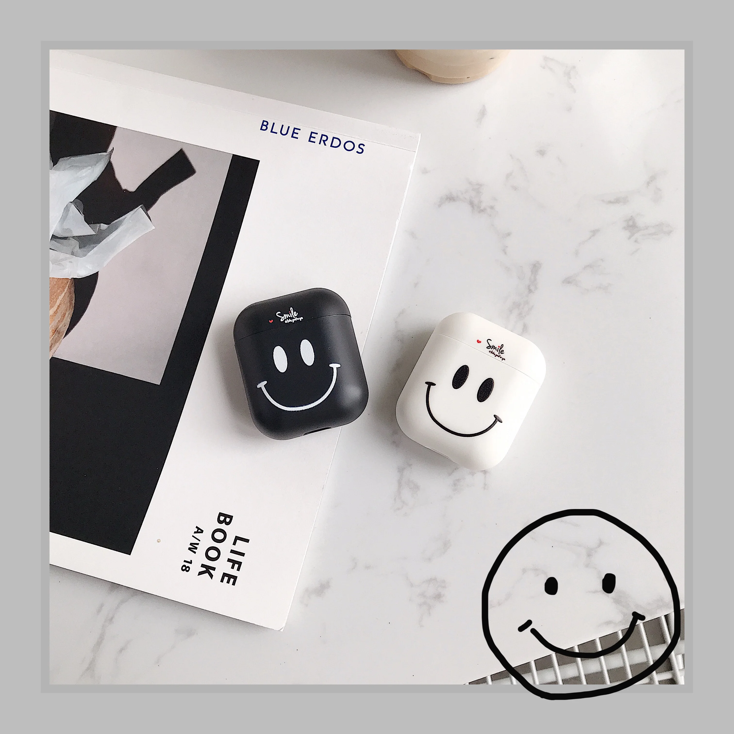 

smile Silicone Bluetooth Wireless Earphone Case For AirPods Protective Cover for Apple Airpods Charging Box Skin Accessories