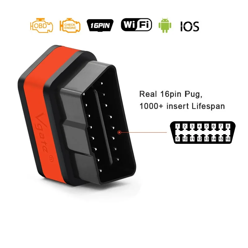 Vgate icar2 ELM327 Wifi OBD2 диагностический инструмент elm 327 для IOS iPhone/Android Icar2 wifi автоматический диагностический сканер OBD 2 считыватель кодов