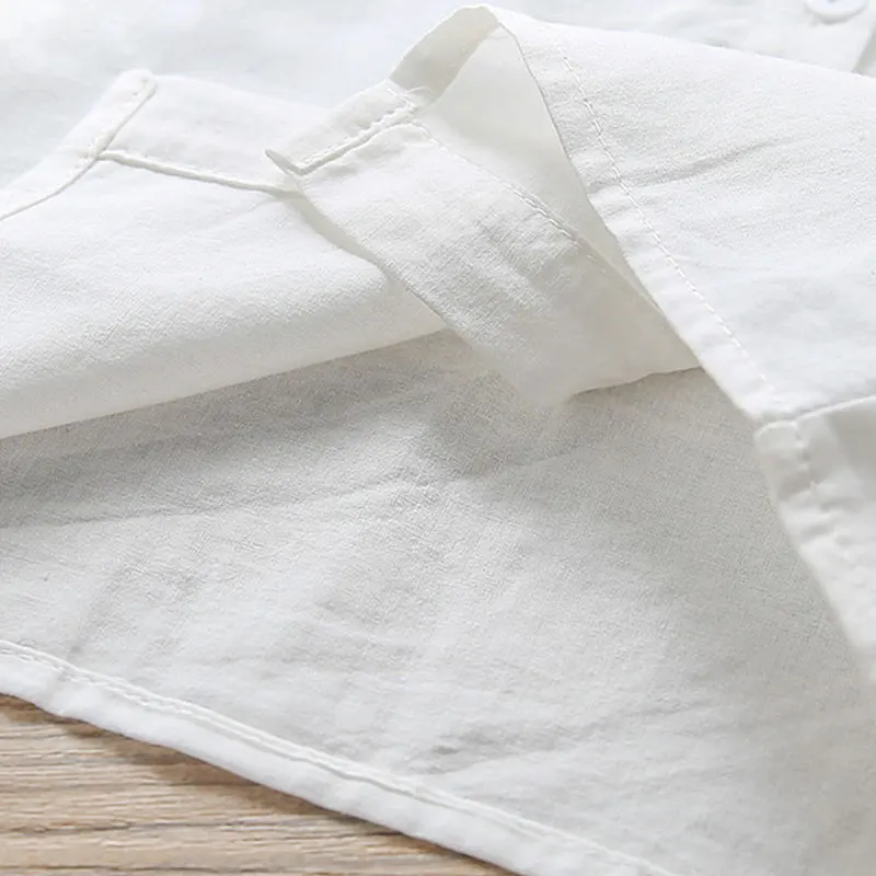 Spring Autumn Girls White Shirt Korean Fashion All-Match Children's Long-Sleeved T-Shirt Cotton Lace Top Clothes