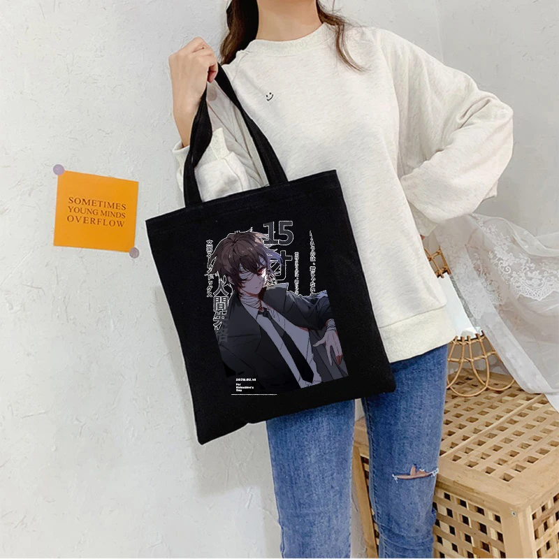 Bungo Stray Dog Japanese Anime Canvas Bag Harajuku Gothic Shopper Large Capacity Women Bag Classic Vintage Shoulder Bag HandBags