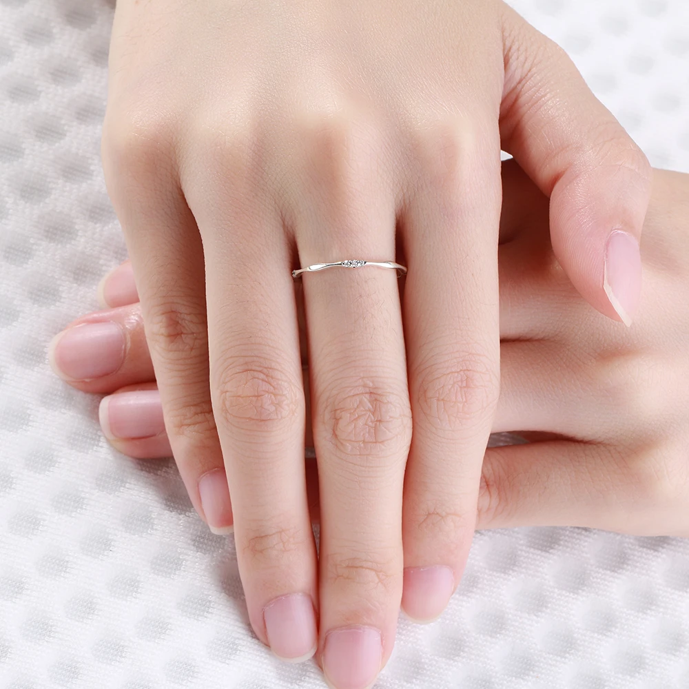 Real 925 Sterling Silver Zircon Round Geometric Ring For Women Cute Fine Jewelry Minimalist Accessories Mother's Day Gifts silver rings,silver ring