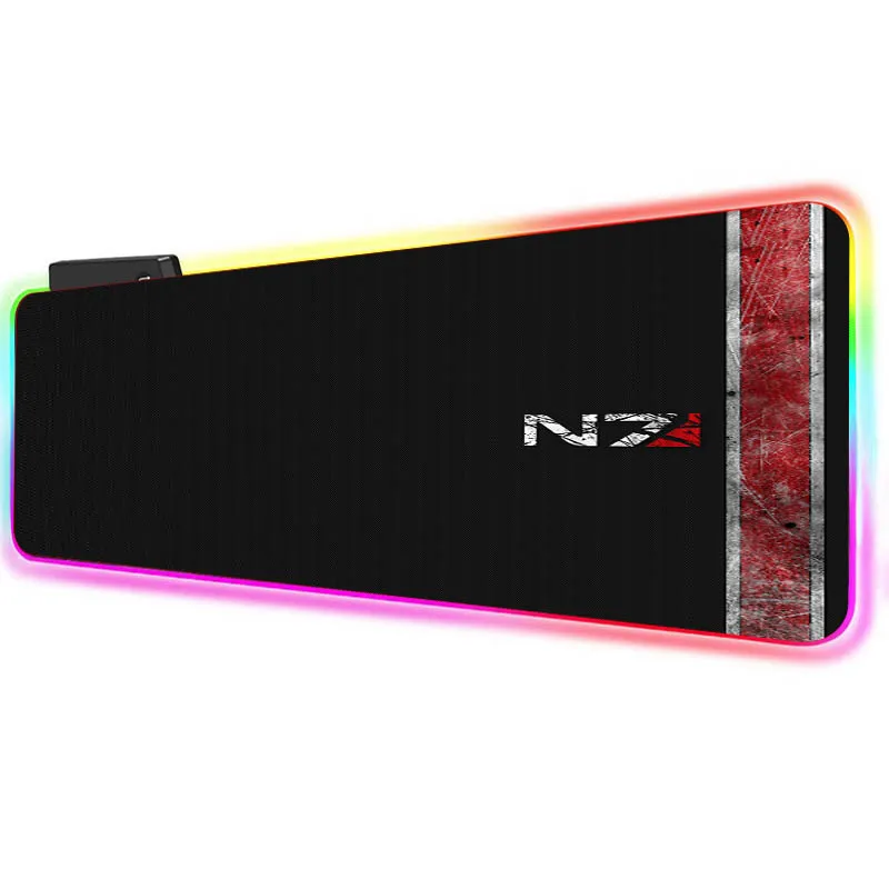 XGZ Mass Effect N7 большой светодиодный светильник RGB водонепроницаемый игровой коврик для мыши USB проводной геймерский коврик для мыши 7 цветов для компьютера ПК