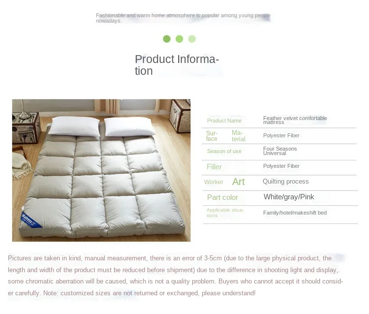 Description Picture 6 of itemDropshipping Customizable Size Mattress Soft Mattress Home Tatami Mat Was The Floor Mat Student ZHA15-7999