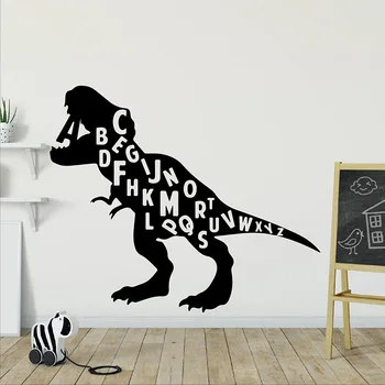 

Large Alphabet Dinosaur T-Rex Animal Wall Sticker Dorm Room Classroom Jurassic Park Dinosaur Wall Decal Vinyl Decor Boy Room