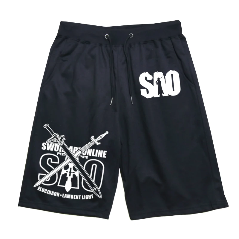 Sword Art Online Короткие штаны Новые повседневные хлопковые дышащие штаны для бега Пляжные штаны для косплея мужские и женские шорты для бега