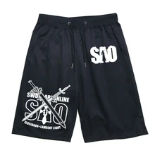 Sword Art Online Короткие штаны Новые повседневные хлопковые дышащие штаны для бега Пляжные штаны для косплея мужские и женские шорты для бега