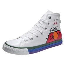 Мужская обувь; Новинка года; модная повседневная Молодежная обувь с высоким берцем; Мужская трендовая дышащая парусиновая обувь; мужские кроссовки; YGb-79987