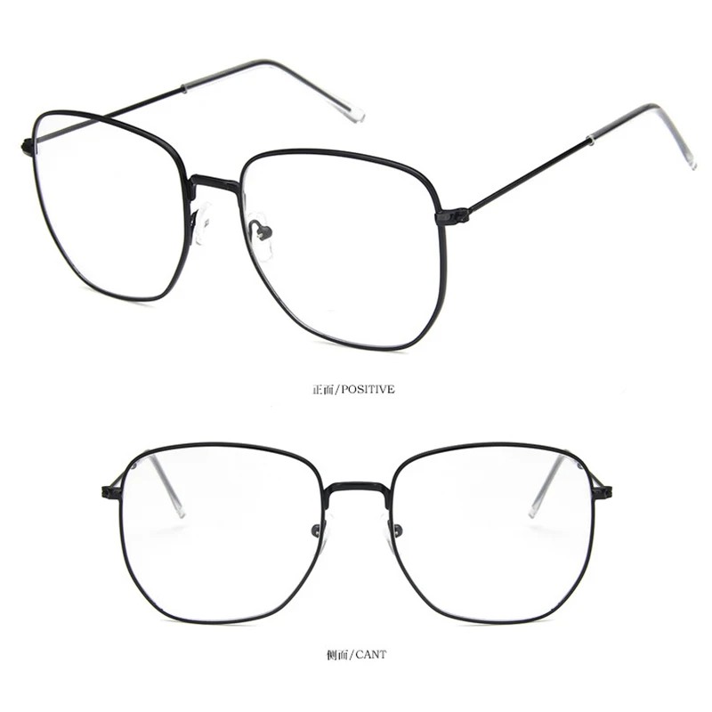 Fashion Metal Irregular Glasses Frame Women's Brand Design Retro Big Box Square Frame Student Literary Glasses Armacao De Oculos