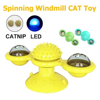 

Spinning Windmill PET Toy-Brush Spinning-Grooming-To Wall Cat-Cat Toy Turning Windmill Light-Rotate Windmill CAT Toy-Toothbrush