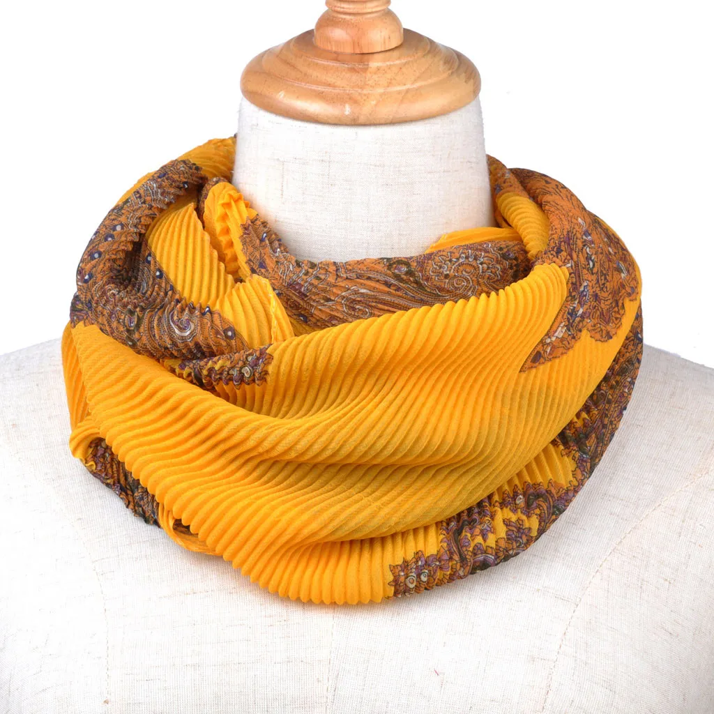 new autumn Winter Women Soft Chiffon Print Convertible Infinity Loop Scarf Scarves Outdoor Ski Climbing Scarf For women#930
