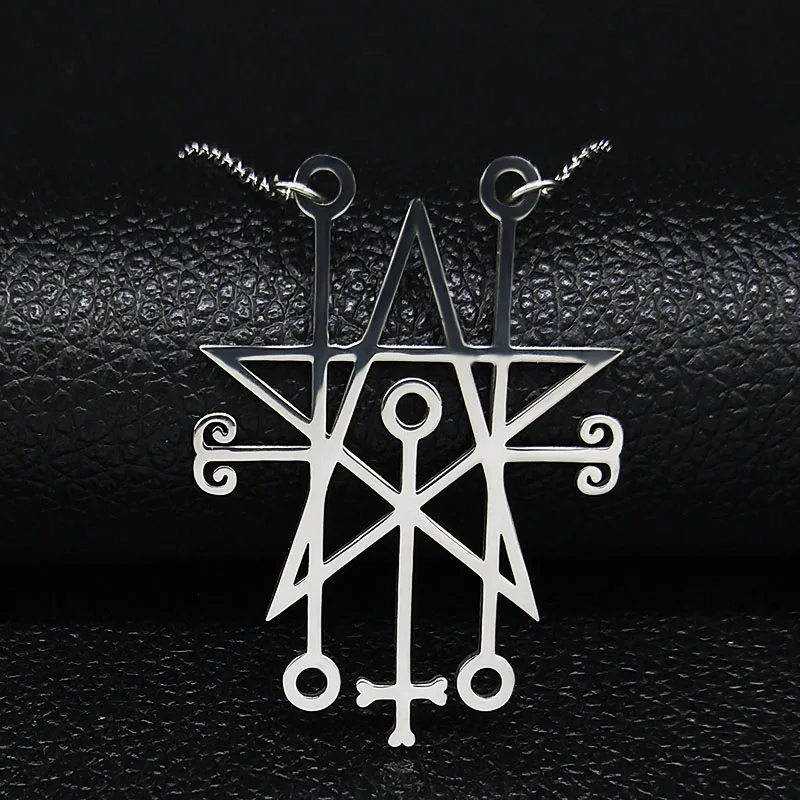 Astaroth Sceal Sigil, ожерелье из нержавеющей стали, женское/Мужское, сатана, штат, мужская, Т-образная цепочка, маленький ключ, скрытый король, Goetia, булавка, ювелирное изделие N19987
