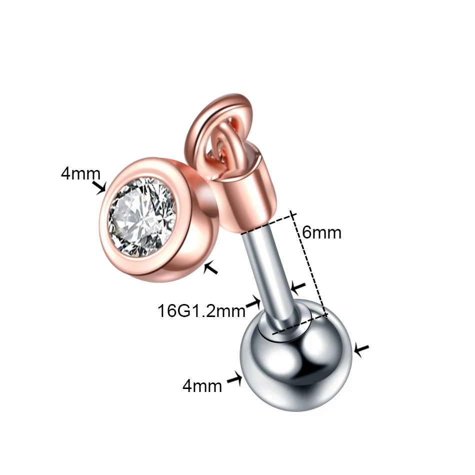 1PC 16G Steel Ear Tragus Cartilage Piercing Oreja Earring Ear Stud Flower  Helix Ear Piercings Sexy Body Piercing Jewelry
