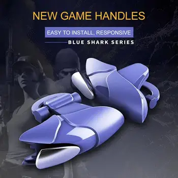 

Universal PUBG Mobile Gamepad Joystick Metal Blue Shark Handle Game Shooting Controller For IPhone Android Mobile Game
