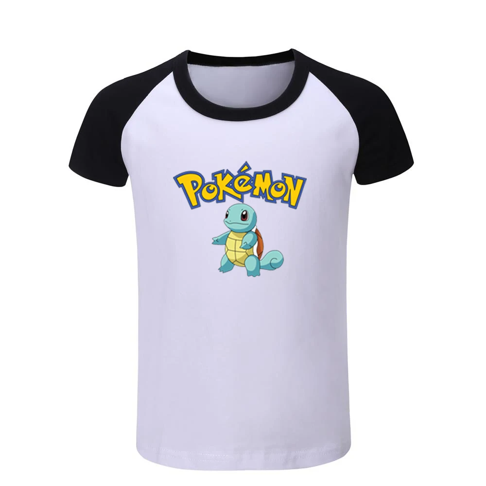 Милые детские футболки с рисунком Pokemon Pikachu Squirtle Charmander Bulbasaur Детские футболки с графическим принтом Рождественский подарок с короткими рукавами - Цвет: JeKCB581D