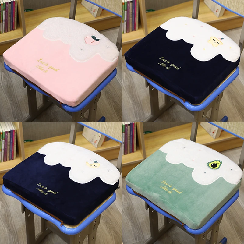 

Seat Cushion Office Sedentary Latex Cartoon Plush Memory Foam Household Breathable Backrest Non-Slip Chair Floor Stool Butt