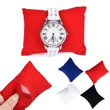 

1pc Velvet Leather Bracelet Watch Pillow Jewelry Display Boxes Holder Organizers 8*9*5 Cm