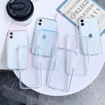 

100Pcs Candy Color Phone Case For iPhone 12Mini 11 Pro Max X XR XS Max 6 6S 7 8 Plus Shockproof Clear TPU Back Cover For i12 SE2