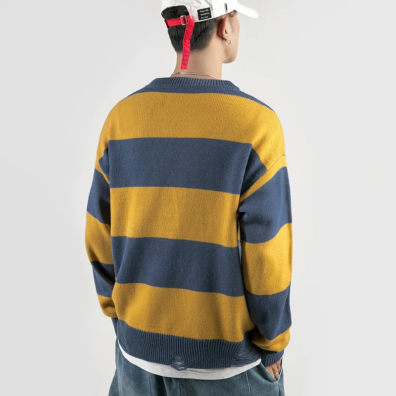 Yasword Men Sweater Sweatshirt Sweatcoat Woolen Pullover Stripes Man Tops Winter Autumn Clothes Male Clothing Yasword Men Sweater Sweatshirt Sweatcoat Woolen Pullover Stripes Man Tops Winter Autumn Clothes Male Clothing
