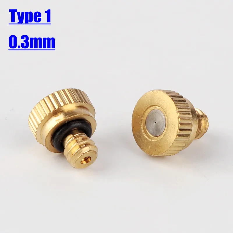 Type 1-0.3mm Spray Nozzle 3/16" Male Thread Garden Mist Sprinkler Cooling System High Pressure Atomizer Misting Nozzles Fogging Sprayers 50 - Цвет: Type 1-0.3mm