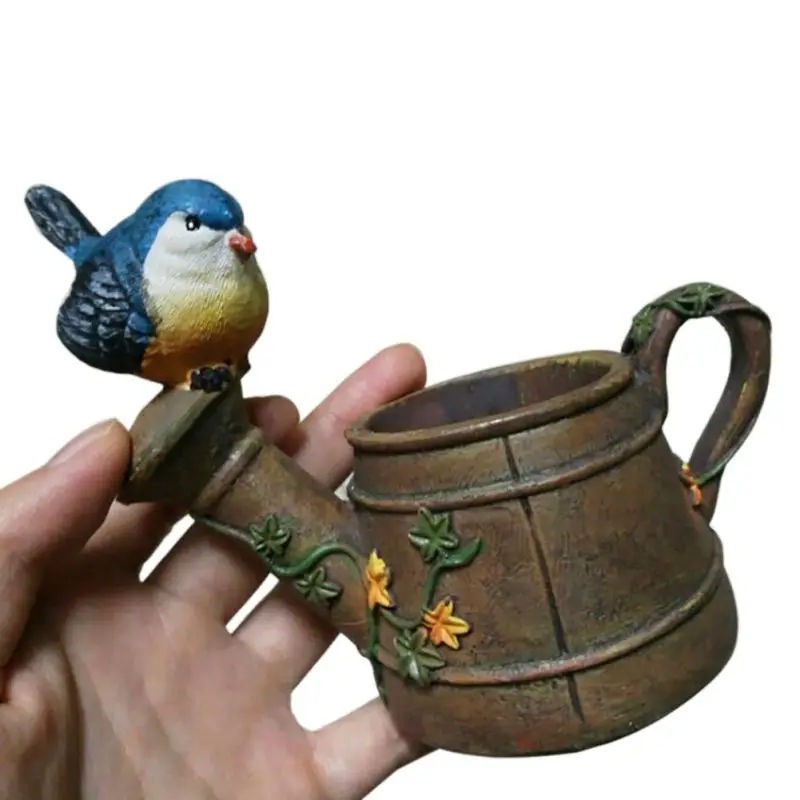 

Cute Resin Planter Flowerpot Pastoral Bird Shower Kawaii Succulents Flower Pot Micro Landscape Garden Home Office Decor Supplies