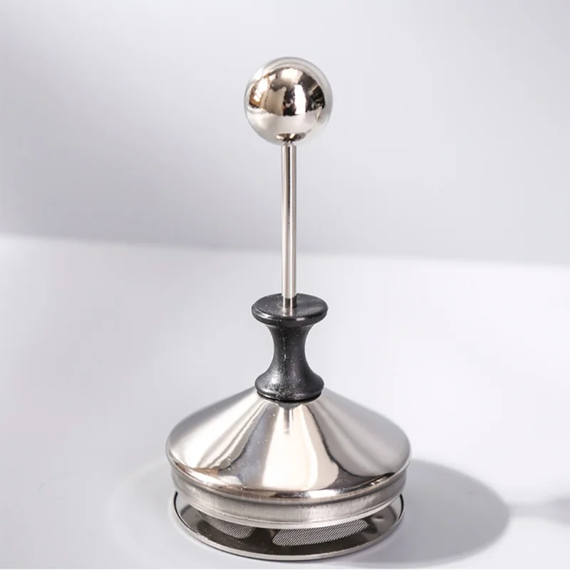 Portable Milk Frother With Double-layer Filter Stainless Steel Manual Milk Frother Japanese Style Coffee Supplies