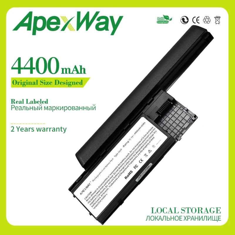 Apexway 6 ячеек Новый аккумулятор для ноутбука Dell Latitude D620 D630 D630c D631 KD495 NT379 PC764 PC765 PD685 GD775